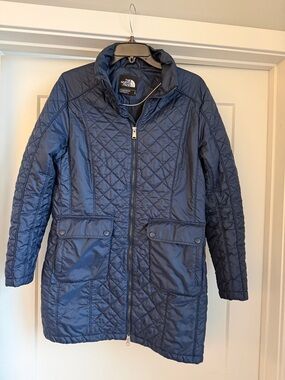The North Face Women's Navy Quilted Long Puffer Coat